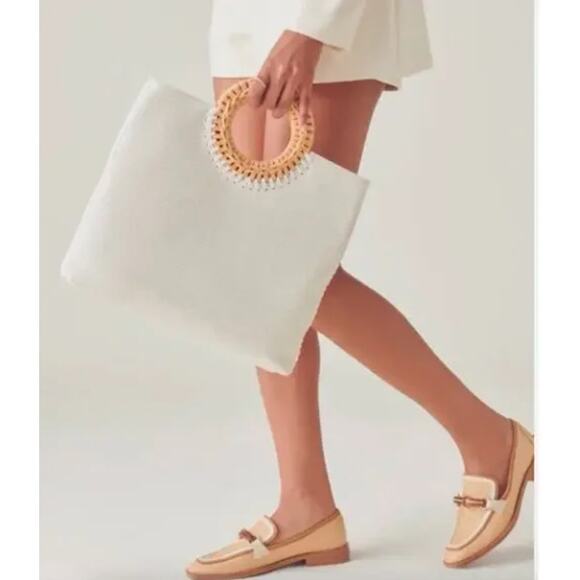 Dolce Vita Lilah Raffia O-Ring Statement Handle Shoulder Bag NEW - Picture 3 of 8